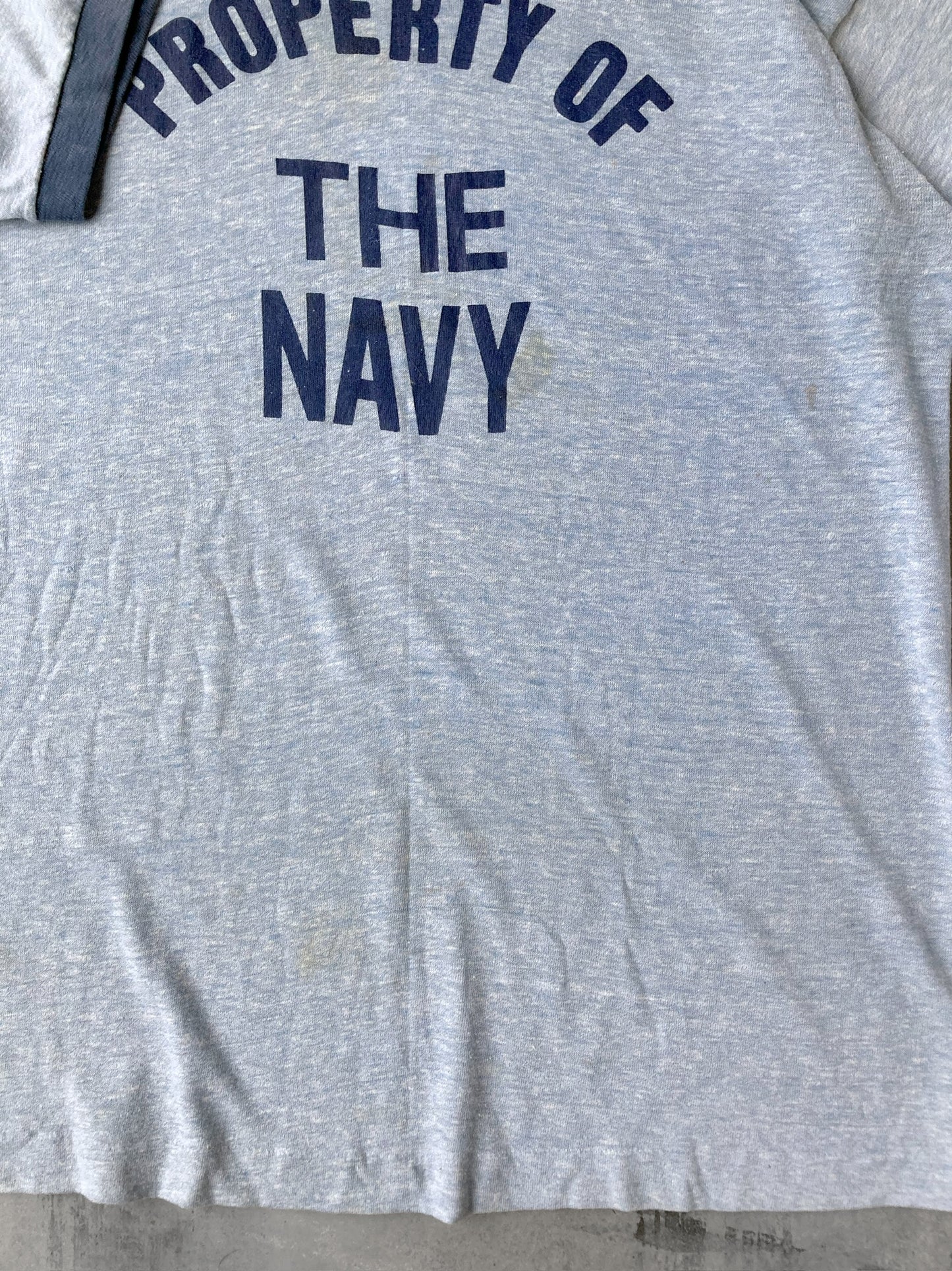 Property of The Navy Ringer T-Shirt 70's - Large