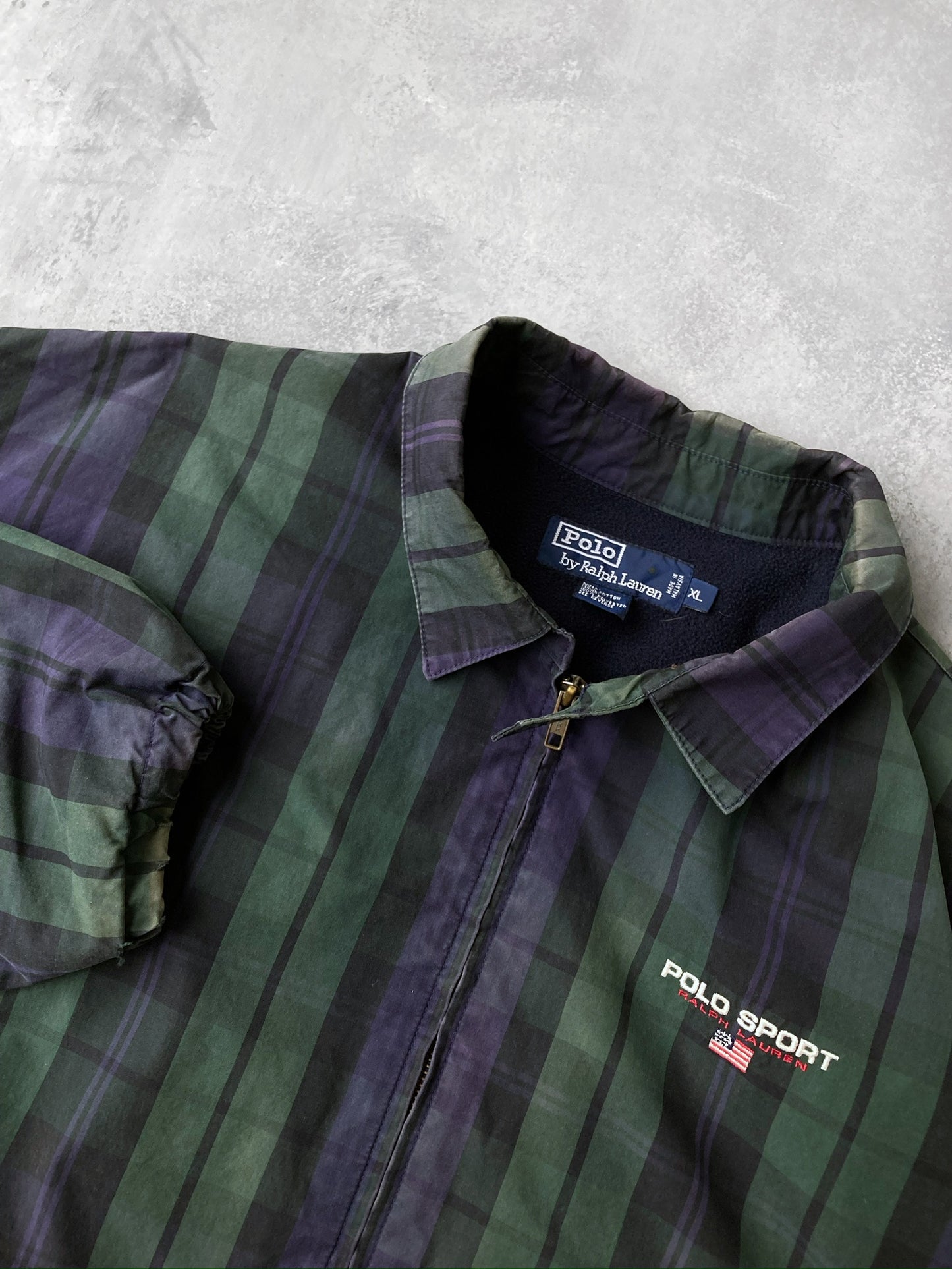 Tartan Polo Sport Jacket 90's - XL