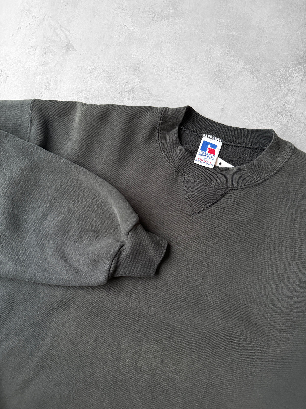 Russell Athletic Blank Black Sweatshirt 90's - XL