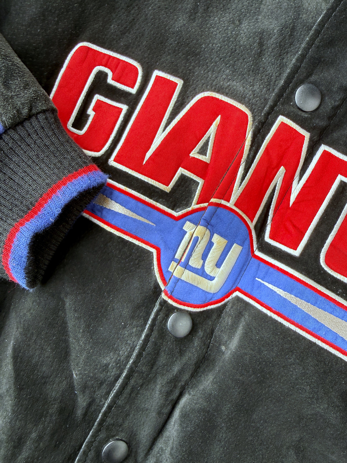 New York Giants Suede Jacket Y2K - Medium
