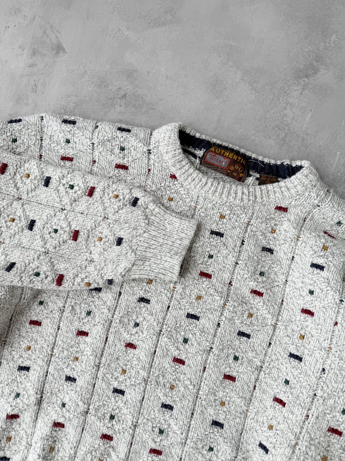 Dot Patterned Cotton Sweater 90's - XL