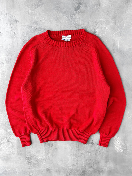 Red Cotton Sweater 90's - Large