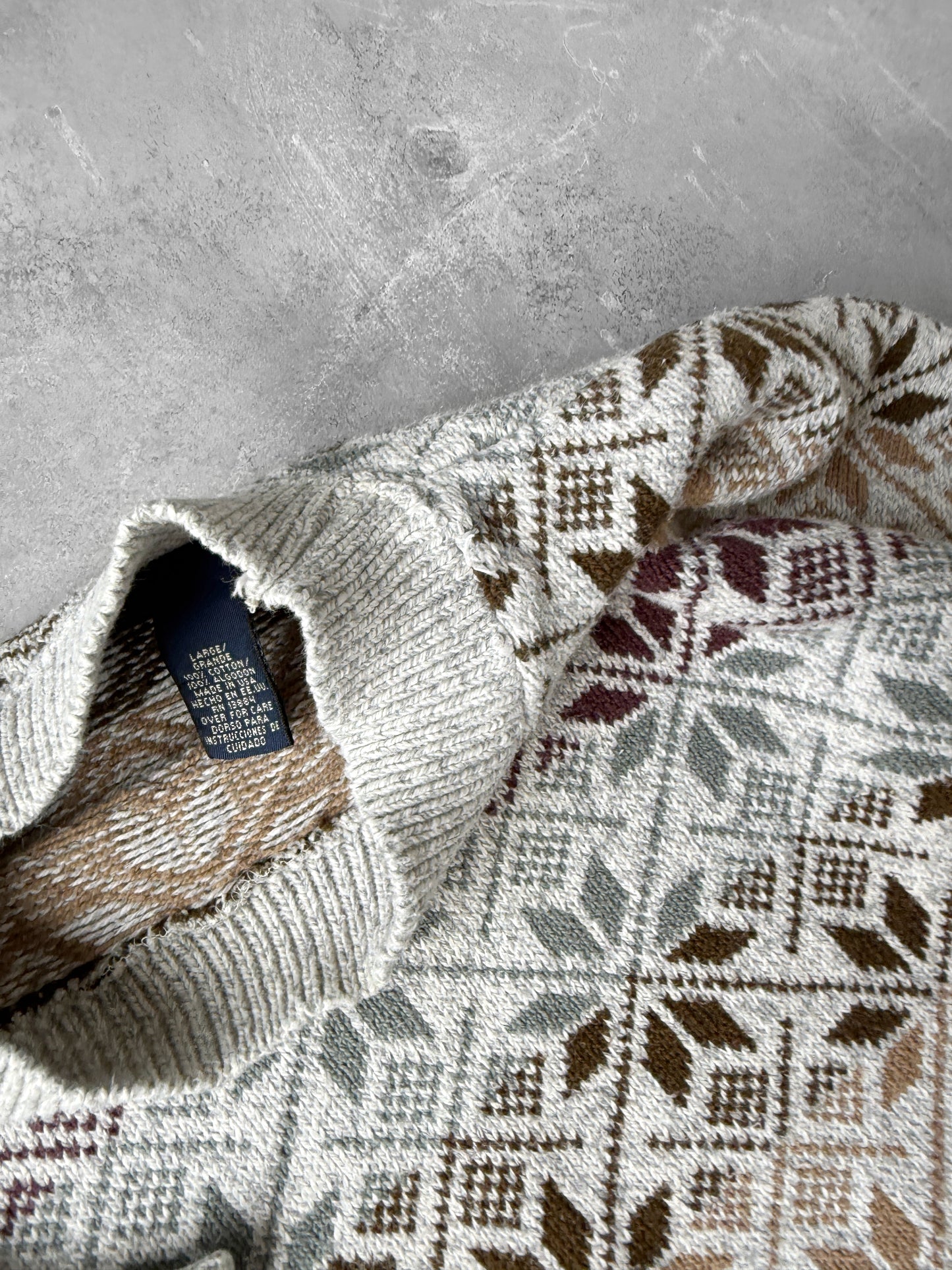 Snowflake Print Sweater 90's - Large