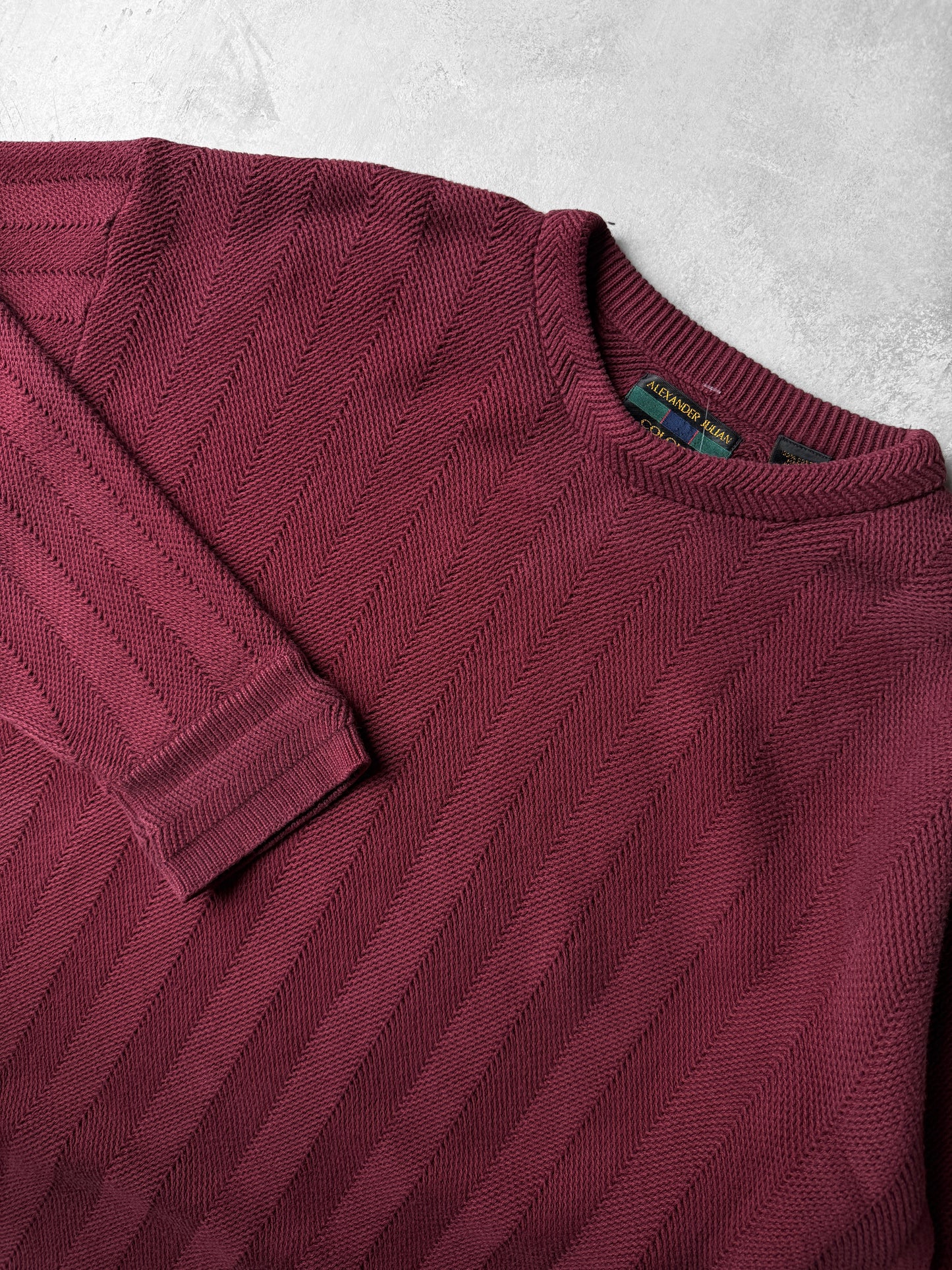 Burgundy Cotton Sweater Y2K - XL