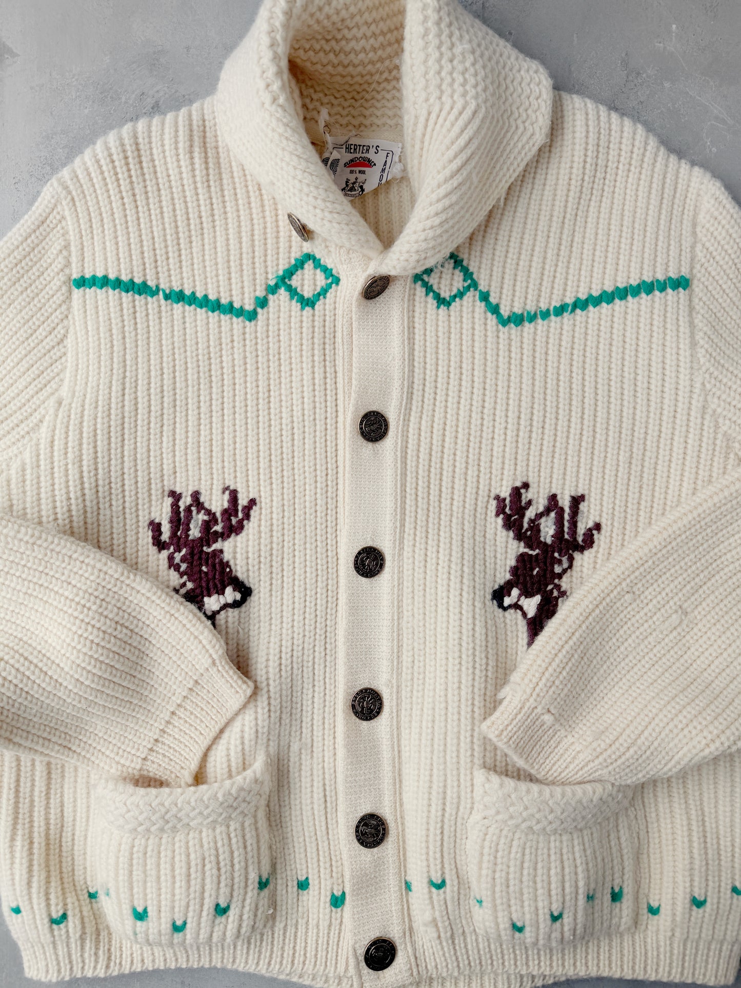 Wool Cowichan Sweater 60's - Medium / Large