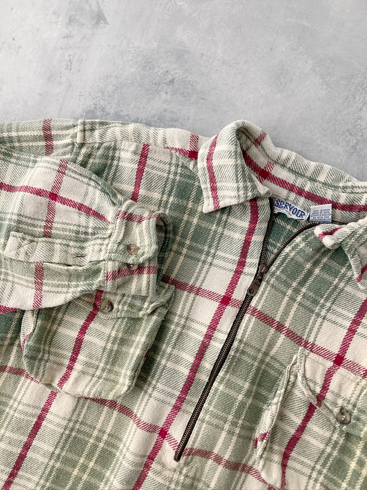 Plaid Shirt Jacket 90's - Large