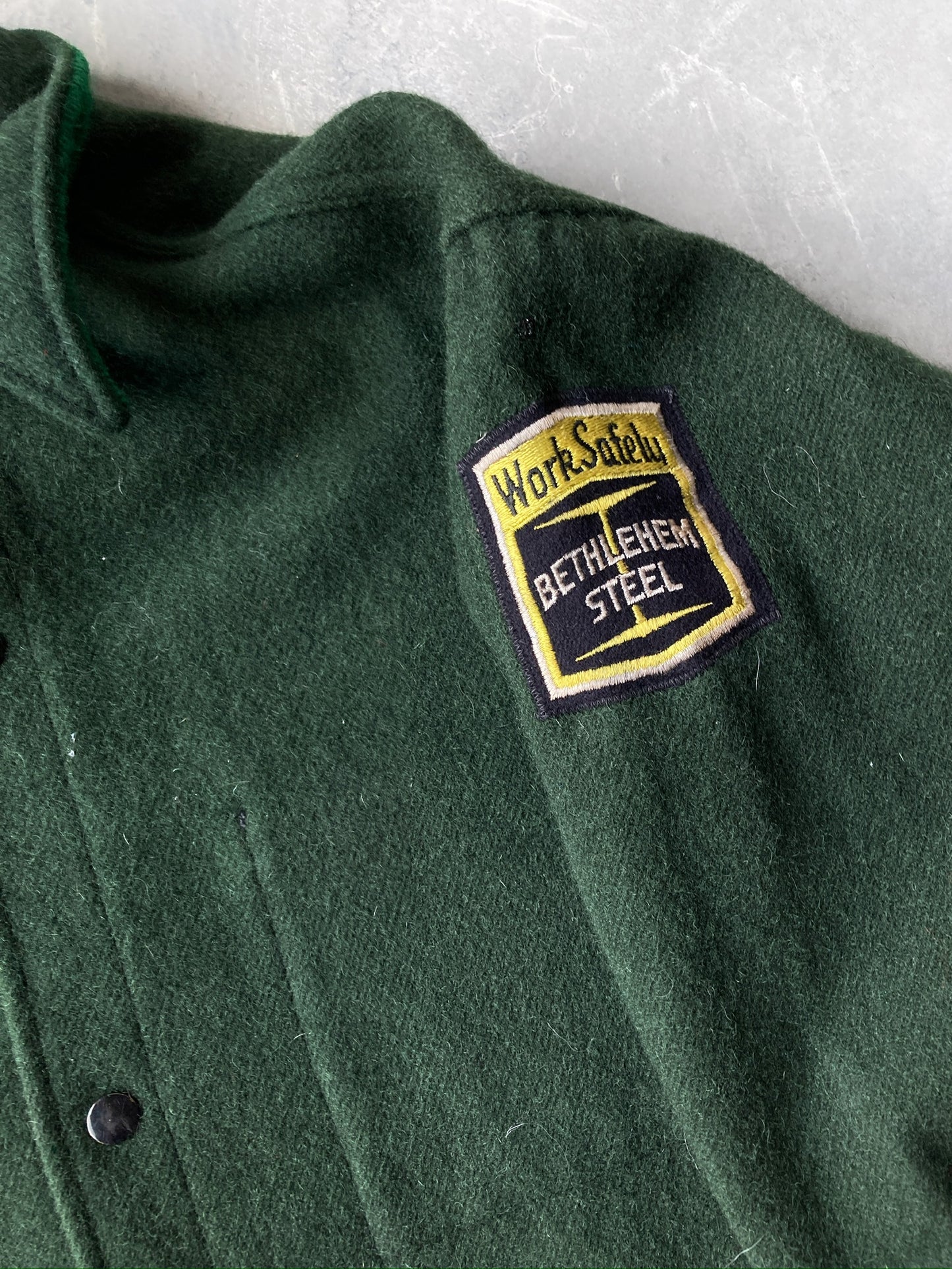 Bethlehem Steel Heavy Wool Shirt Jacket 80's - Medium / Large