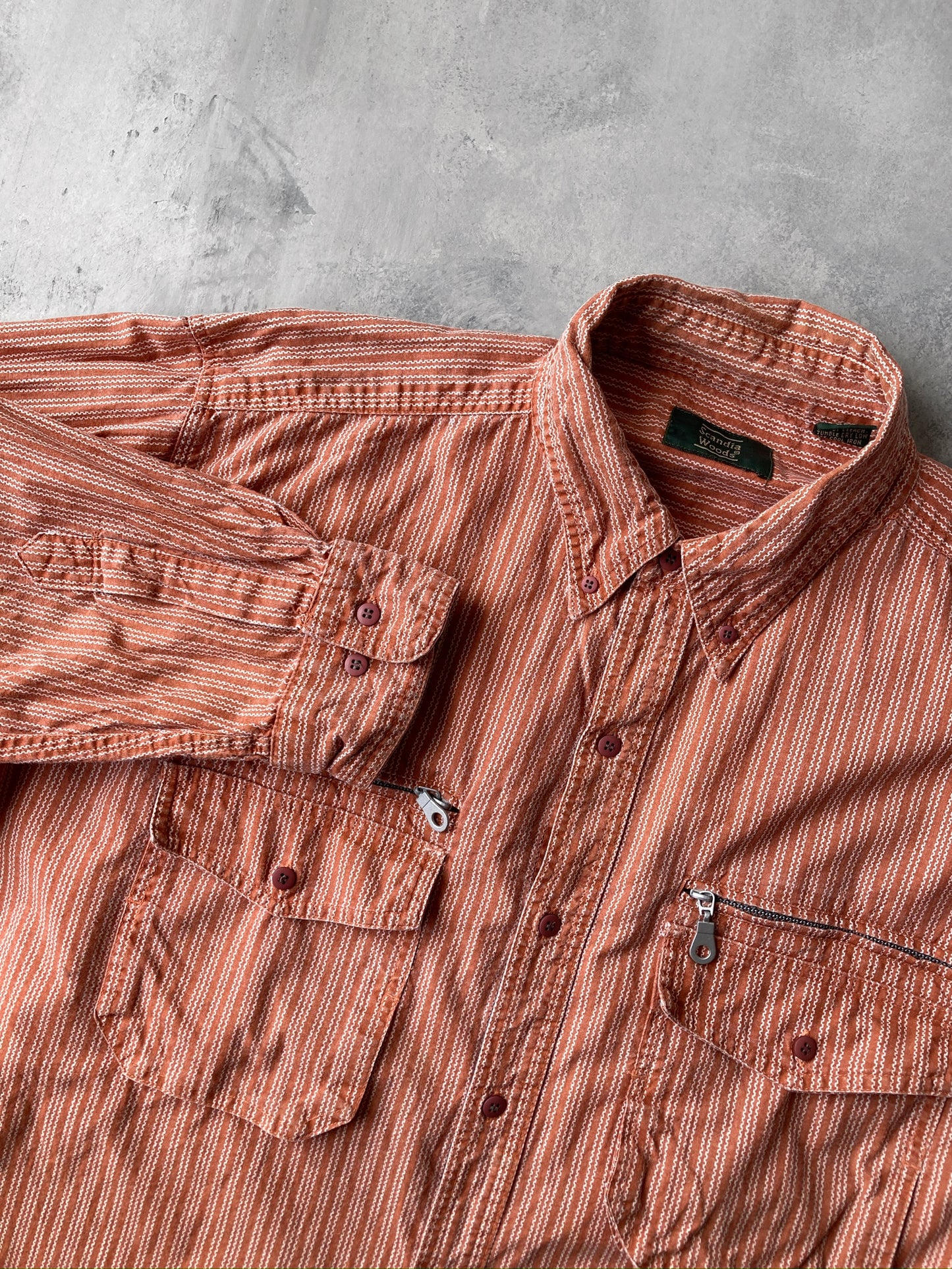 Cargo Pocket Striped Shirt Y2K - XL