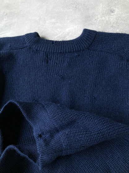Distressed Blue Sweater 70's  - Medium