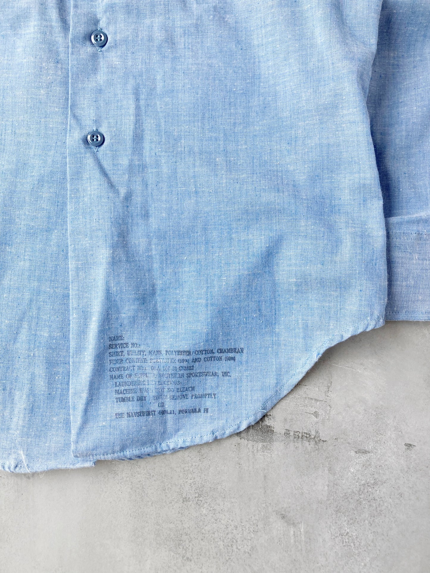 Chambray Uniform Shirt 70's - Small