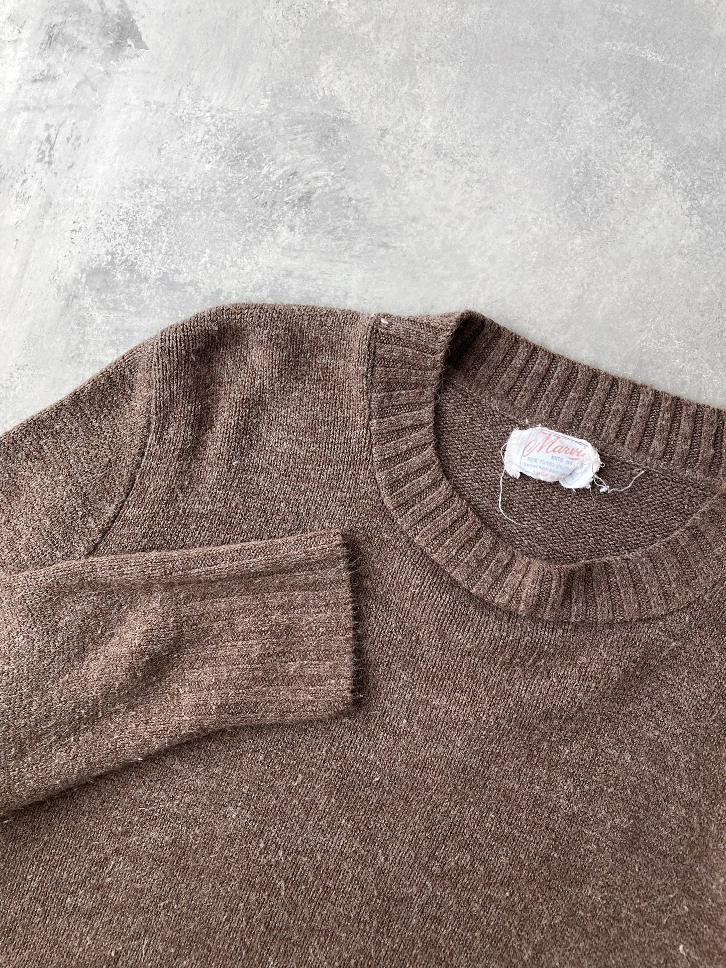 Marled Brown Sweater 70's - Small