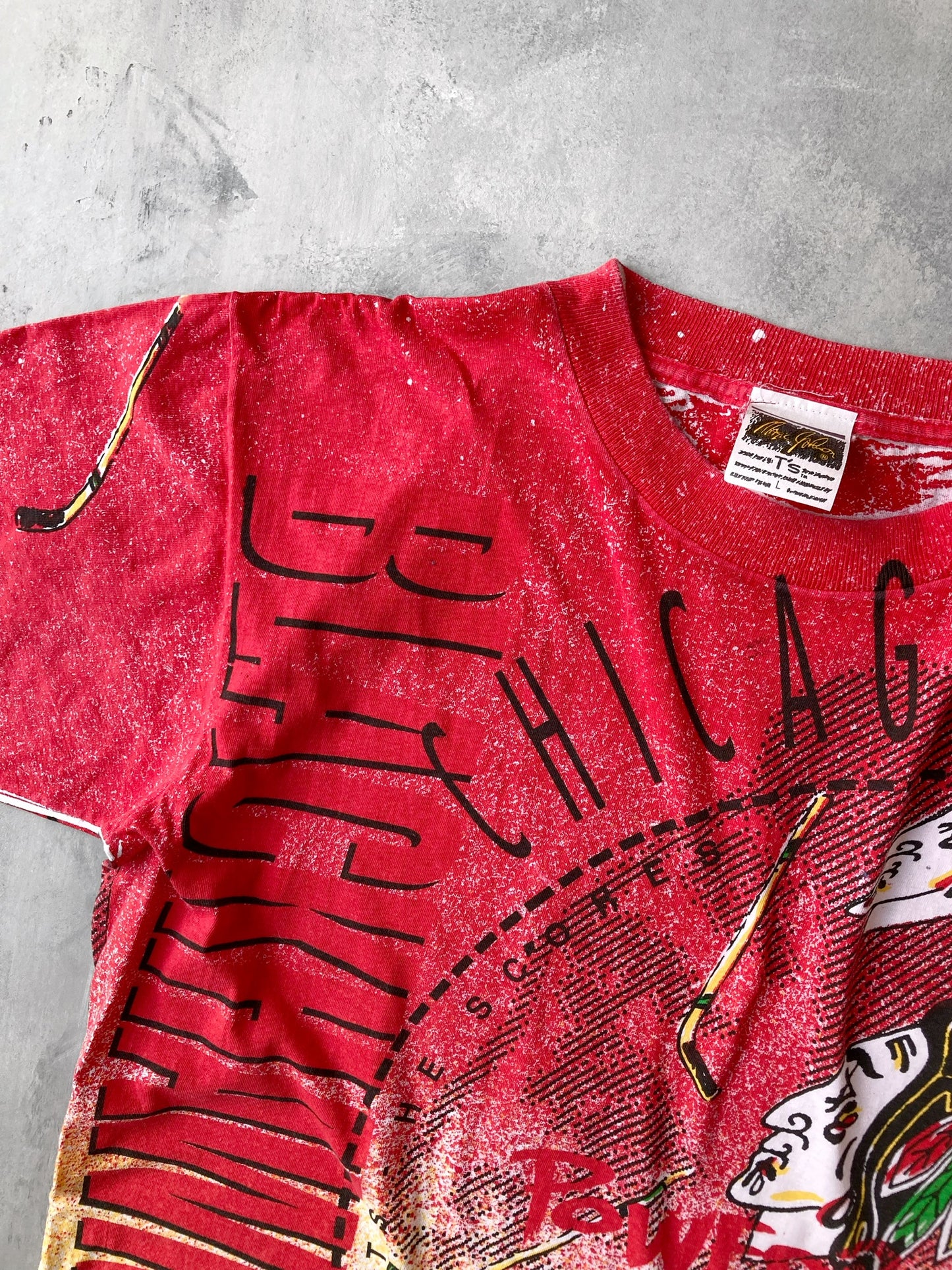 Chicago Blackhawks All Over Print T-Shirt '91 - Large