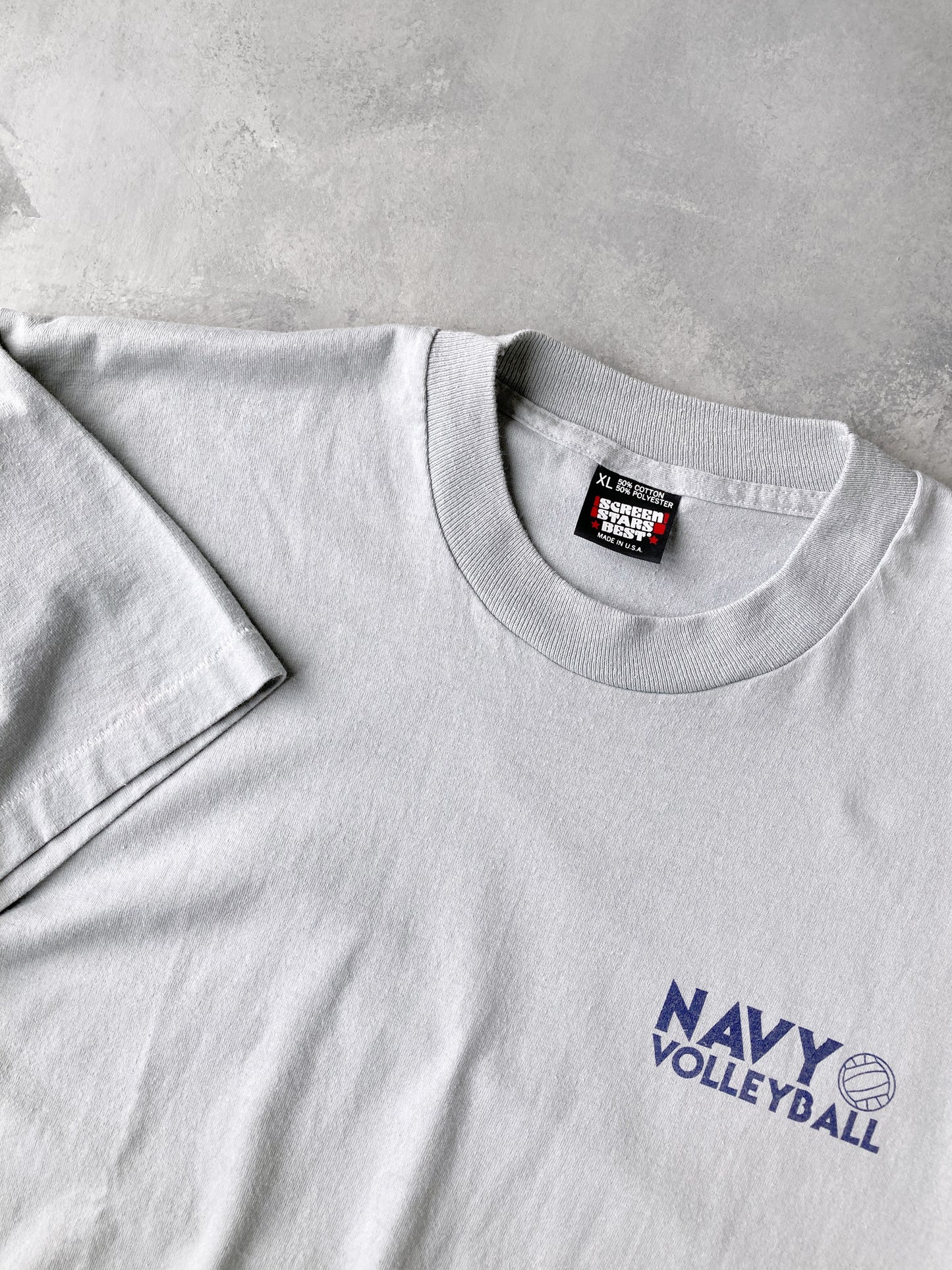Navy Volleyball T-Shirt 90's - XL