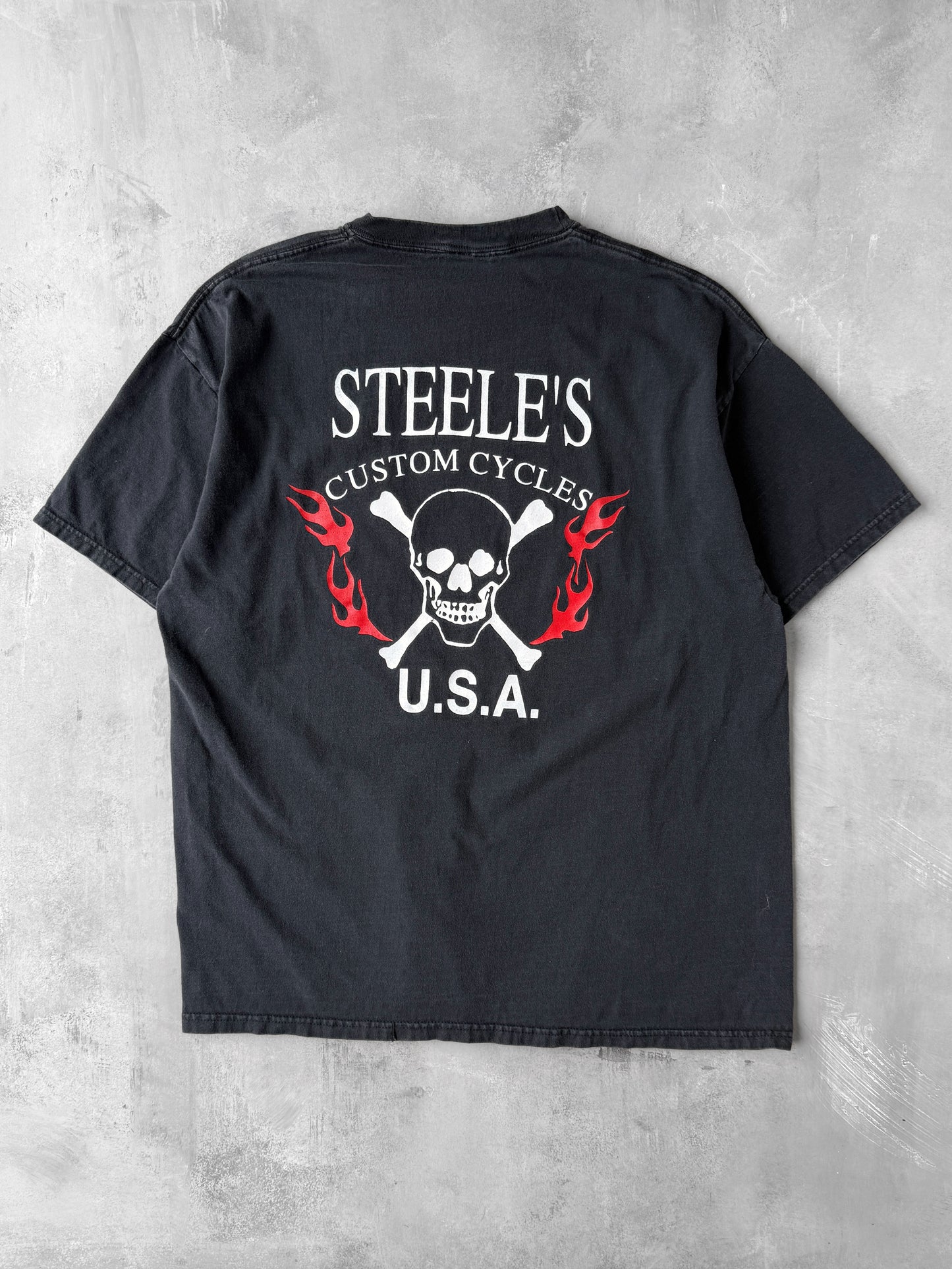 Steele's Custom Cycles Pocket T-Shirt 90's - XL