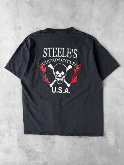 Steele's Custom Cycles Pocket T-Shirt 90's - XL