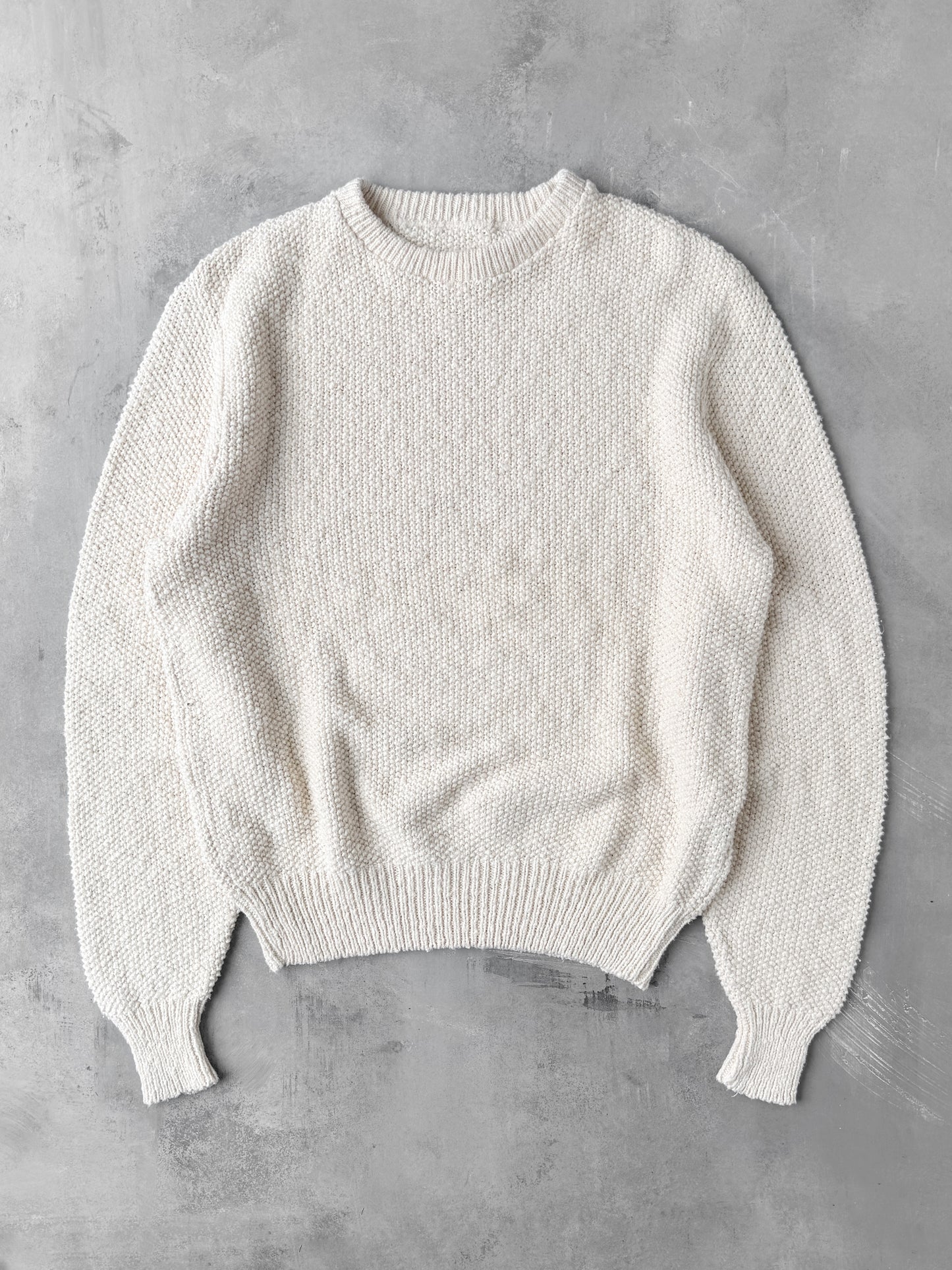 Textured White Sweater 90's - Large