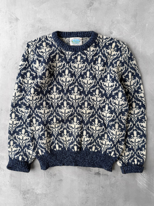 Patterned Wool Sweater 90's - Medium