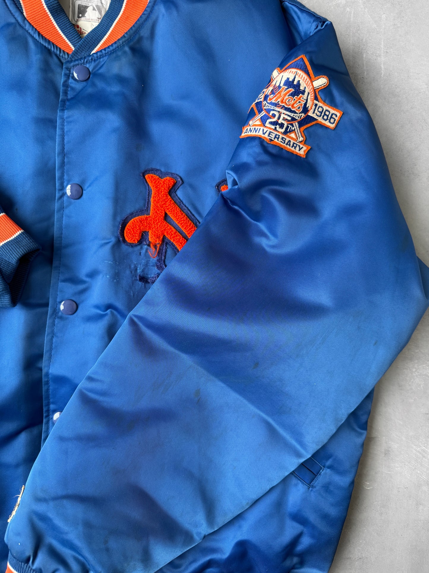 New York Mets Satin Bomber Jacket '86 - Medium