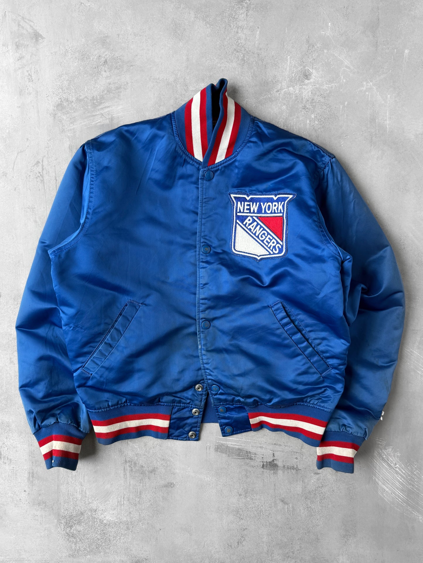 New York Rangers Satin Bomber Jacket 90's - Small