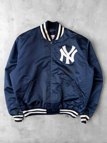 New York Yankees Satin Bomber Jacket 90's - Large