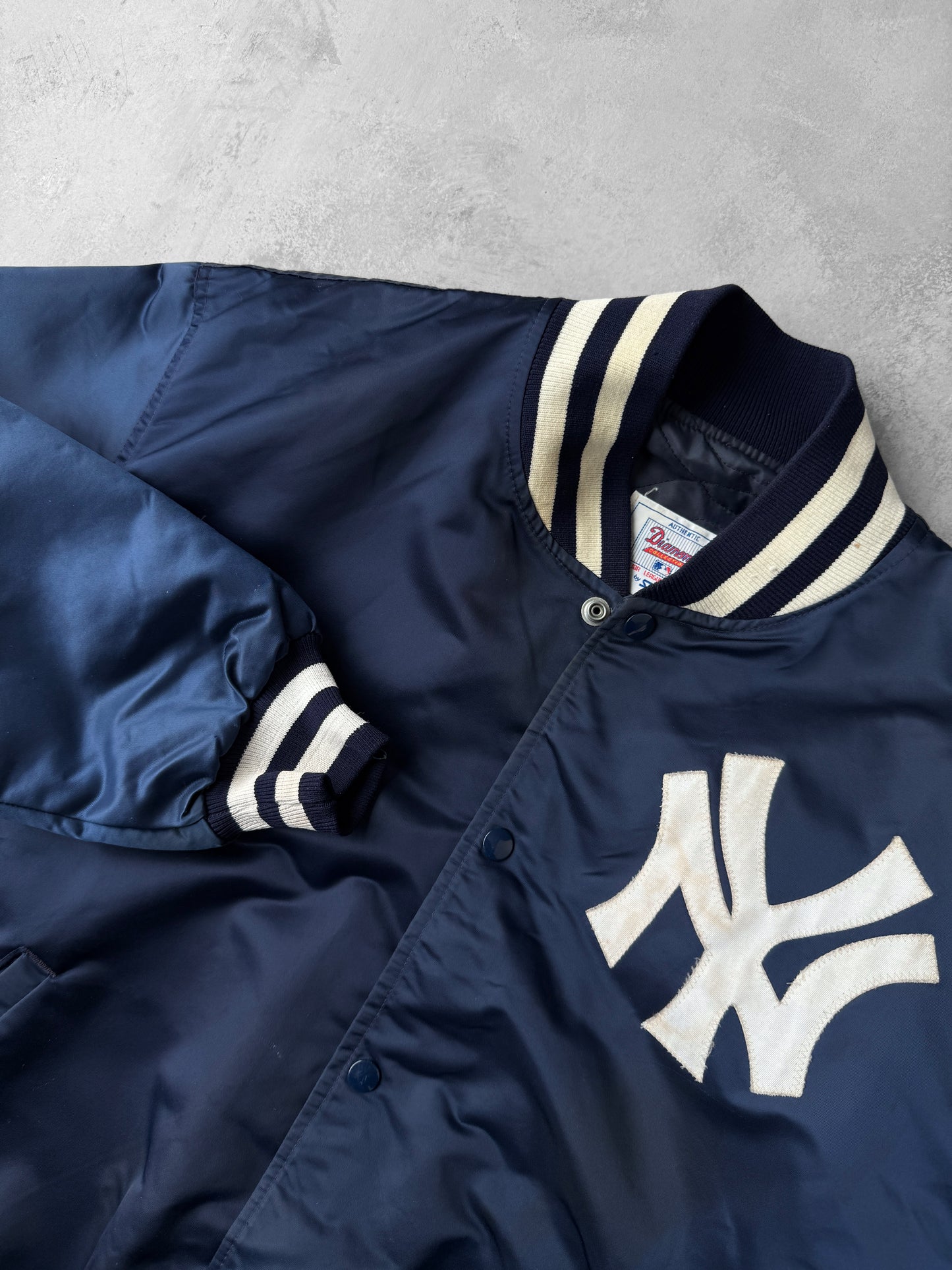 New York Yankees Satin Bomber Jacket 90's - Large