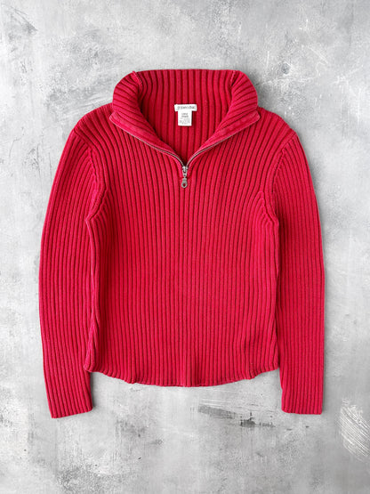 Ribbed Quarter Zip Sweater 00's - Large