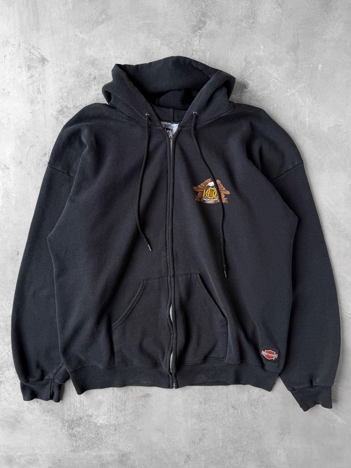 Harley Owners Group Zippered Hoodie 90's - XXL