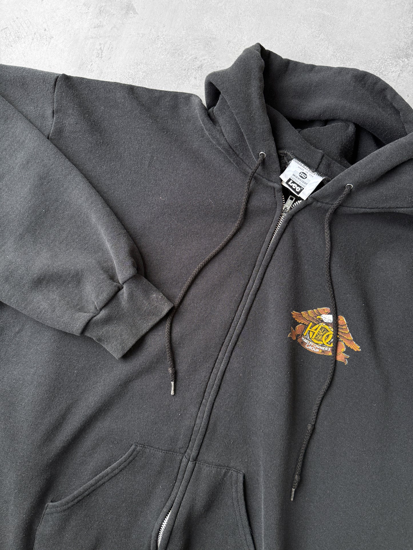 Harley Owners Group Zippered Hoodie 90's - XXL