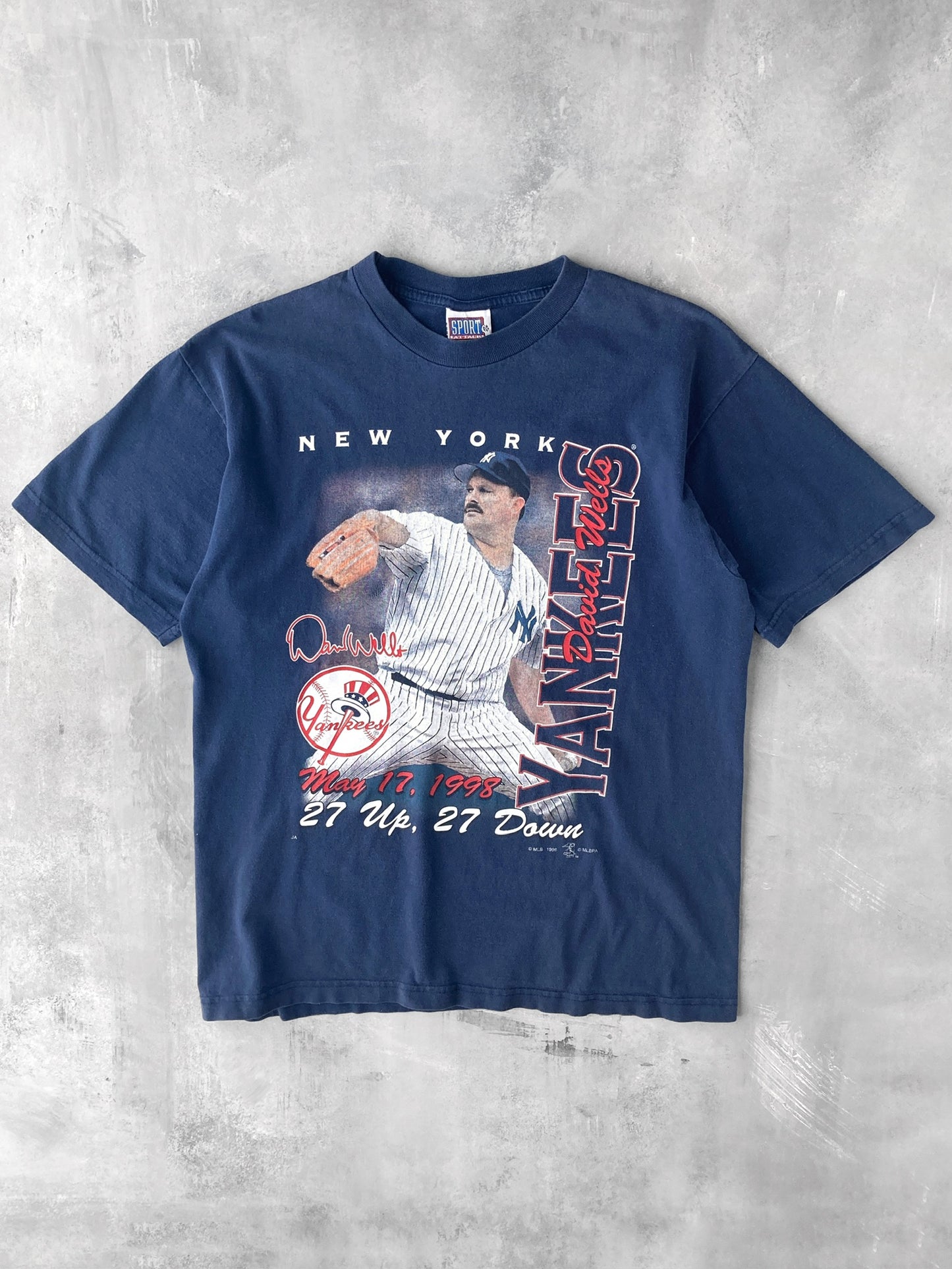 David Wells NY Yankees T-Shirt '98 - Large