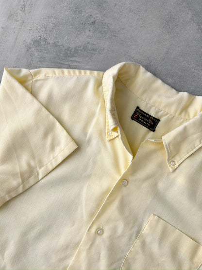 Yellow Short Sleeved Shirt 80's - Large