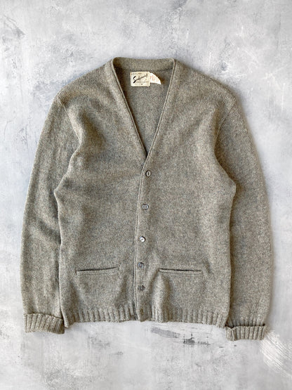 Marled Wool Cardigan Sweater 70's - Small