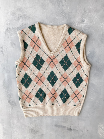 Argyle Sweater Vest 80's - Small / Medium