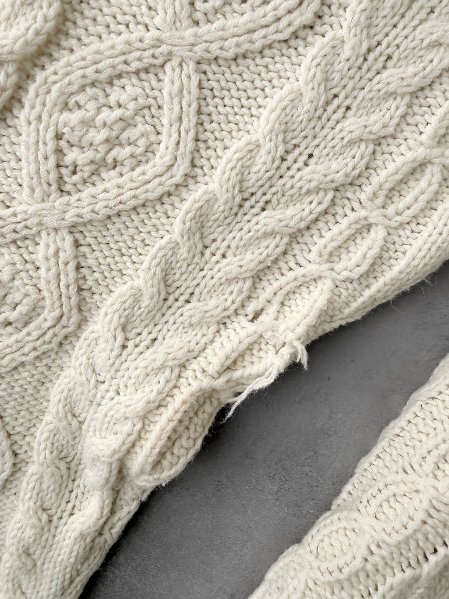 Cream Cable Knit Sweater - Large