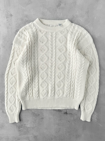 Cream Cable Knit Sweater - Large