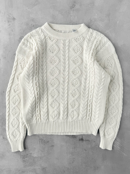 Cream Cable Knit Sweater - Large