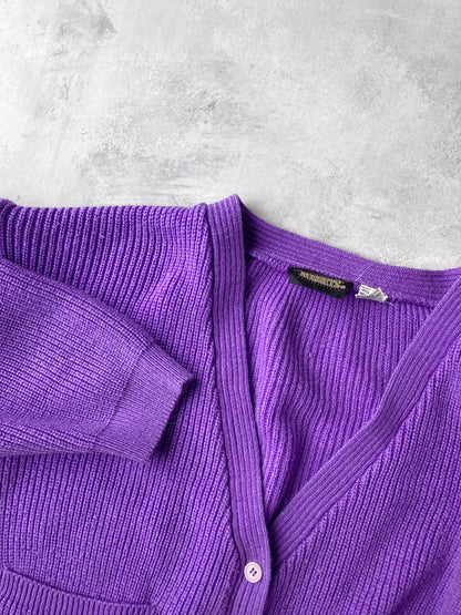 Cropped Purple Cardigan 90's - Large