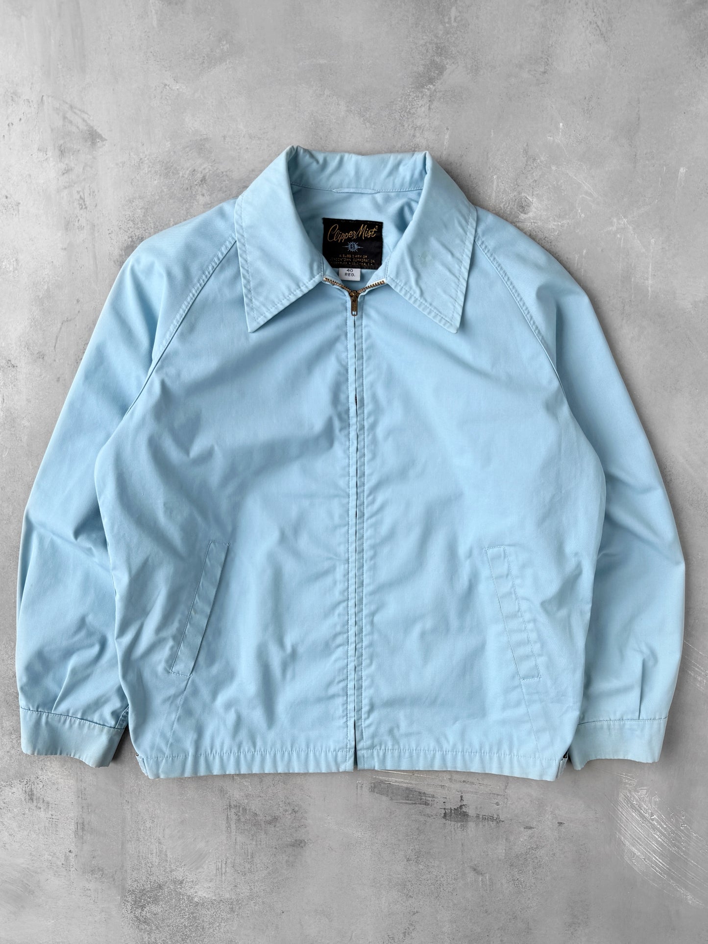 Sky Blue Gabardine Jacket 70's - Large