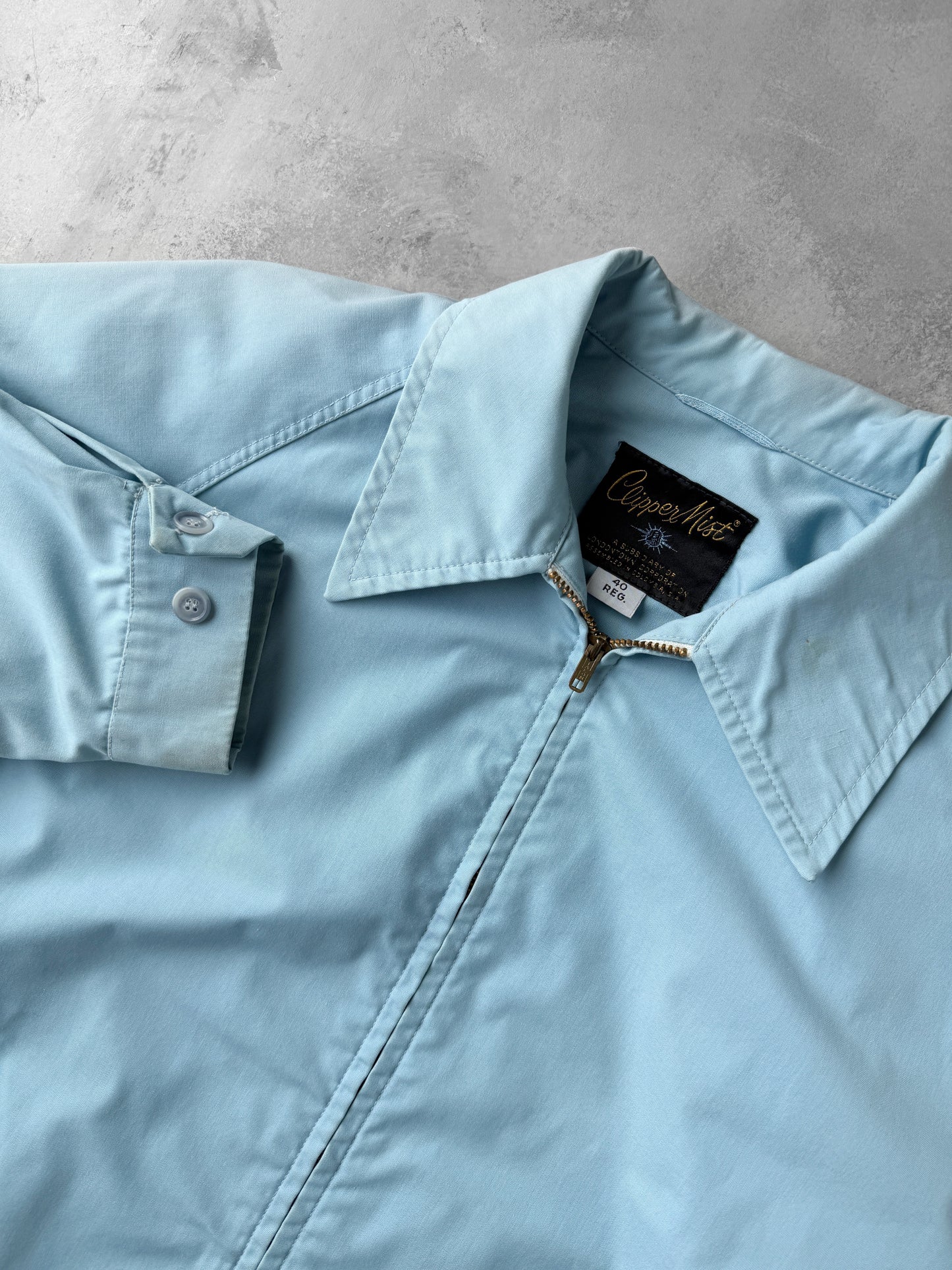 Sky Blue Gabardine Jacket 70's - Large