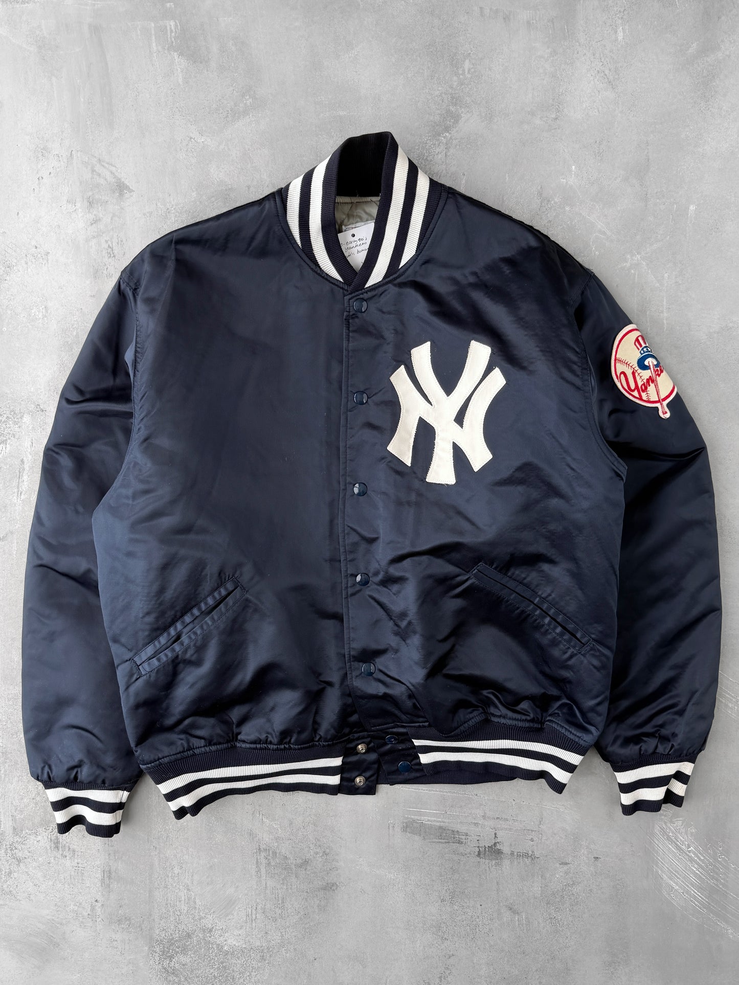 New York Yankees Satin Bomber Jacket 80's - XL