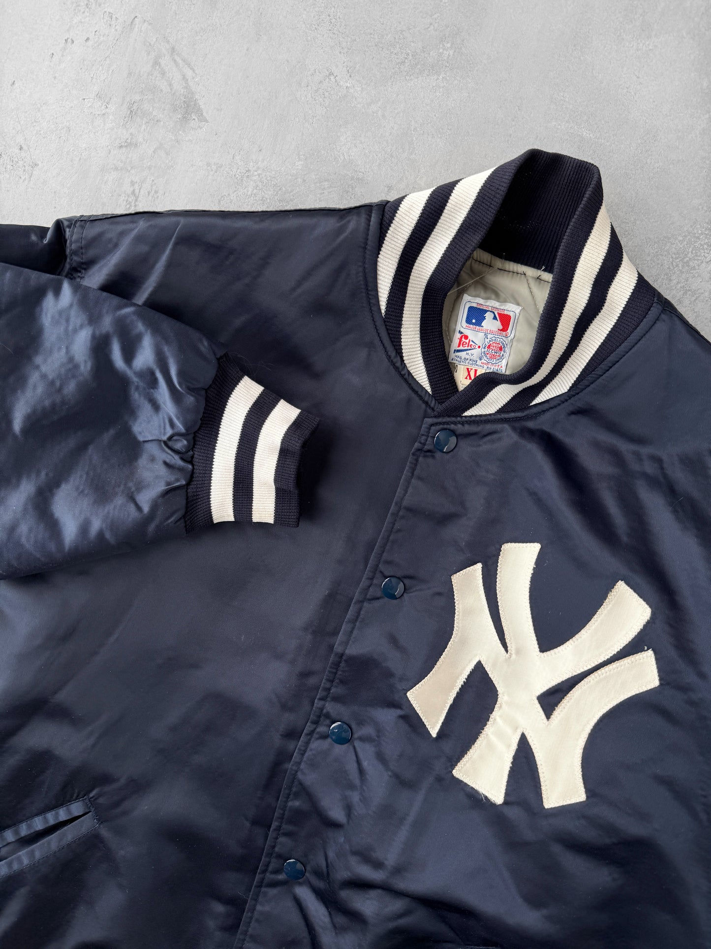 New York Yankees Satin Bomber Jacket 80's - XL