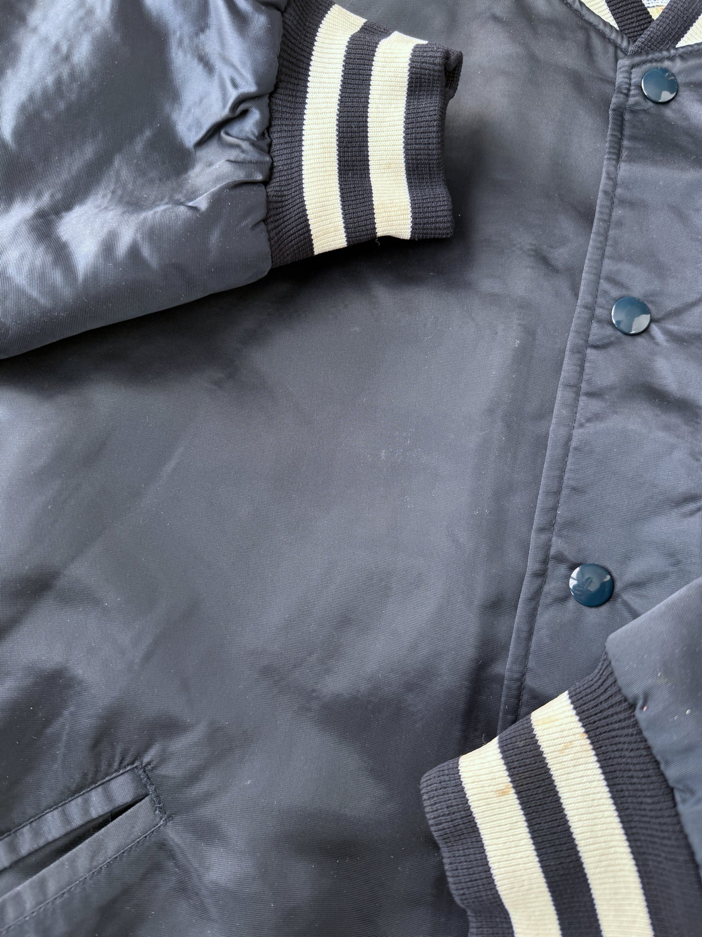 New York Yankees Satin Bomber Jacket 80's - XL