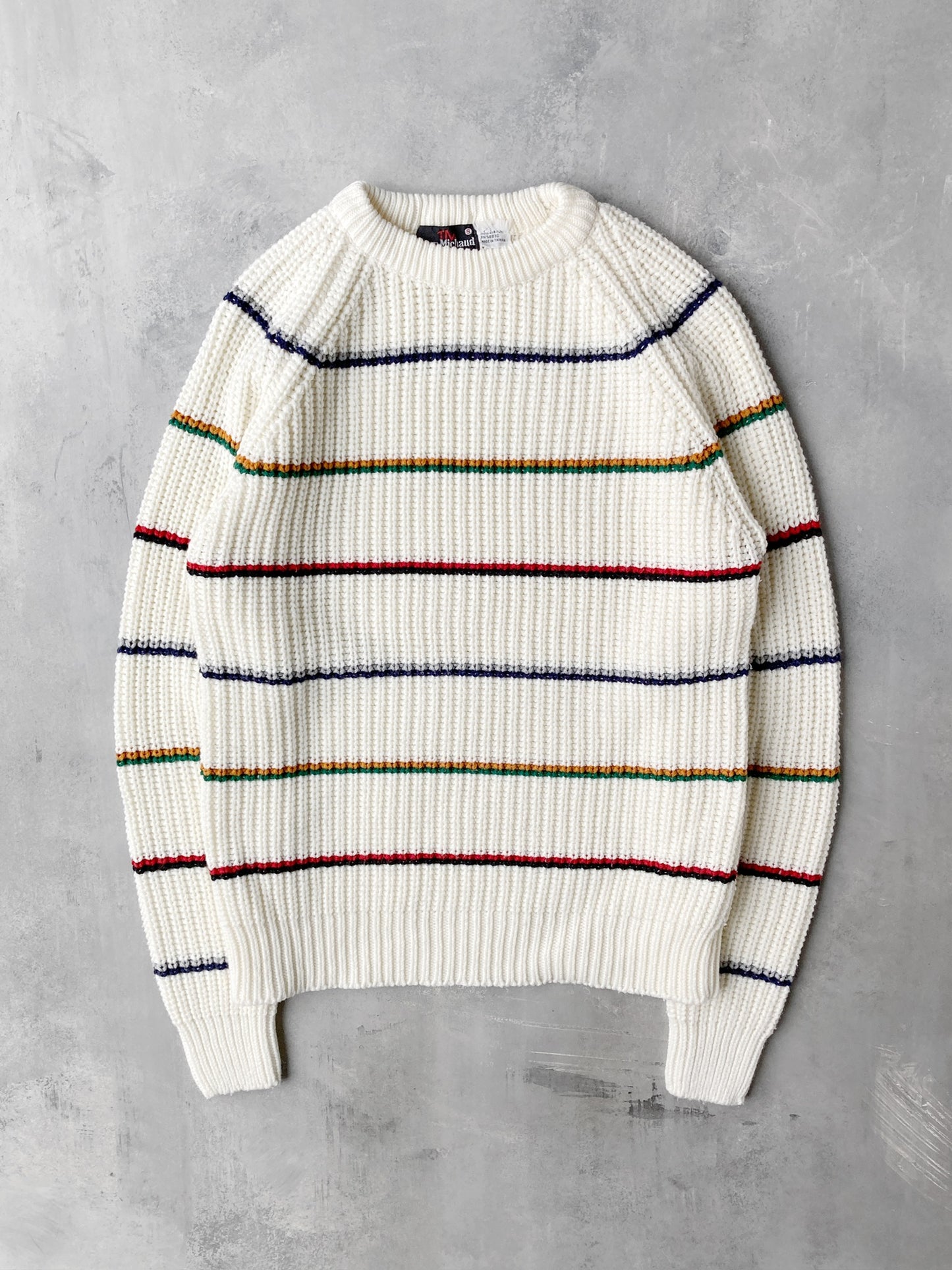 Colorful Stripe Ribbed Sweater 90's - Small