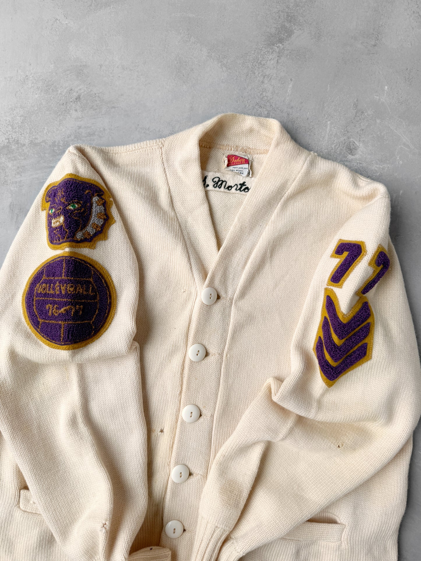 Varsity Cardigan 70's - Medium