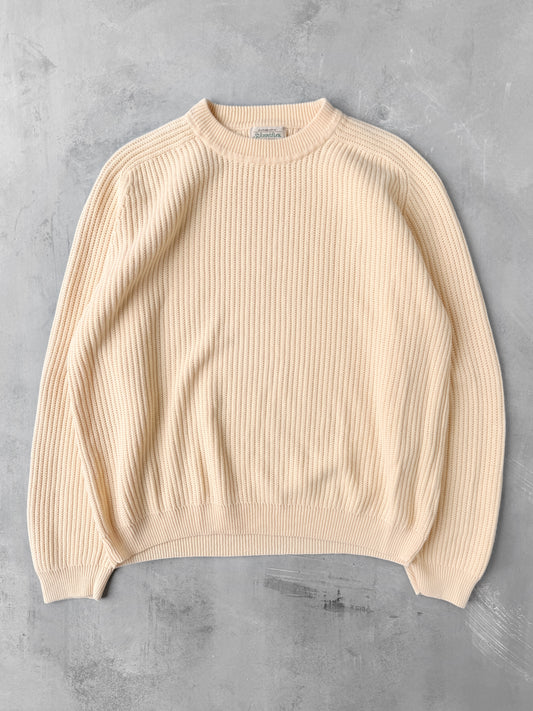 Yellow Cotton Sweater 90's - Large