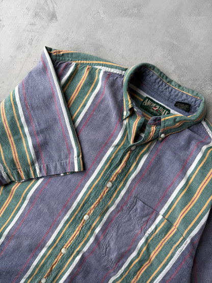 Muted Colors Button Down Shirt 90's - Small