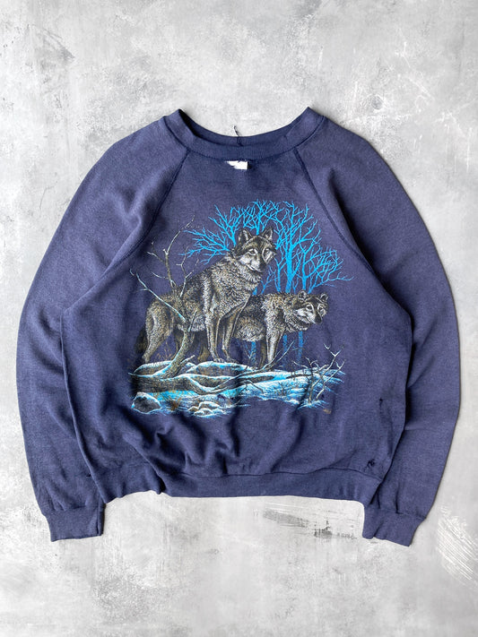 Thrashed Wolf Sweatshirt 80's - Large