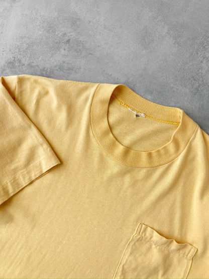 Yellow Pocket T-Shirt 80's - Medium / Large
