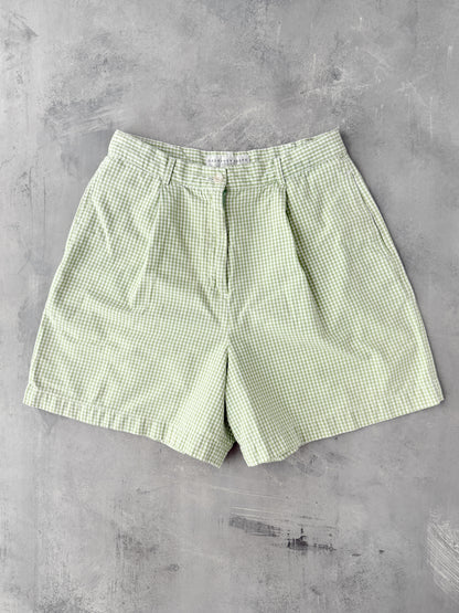 Gingham Pleated Shorts 90's -Size 2