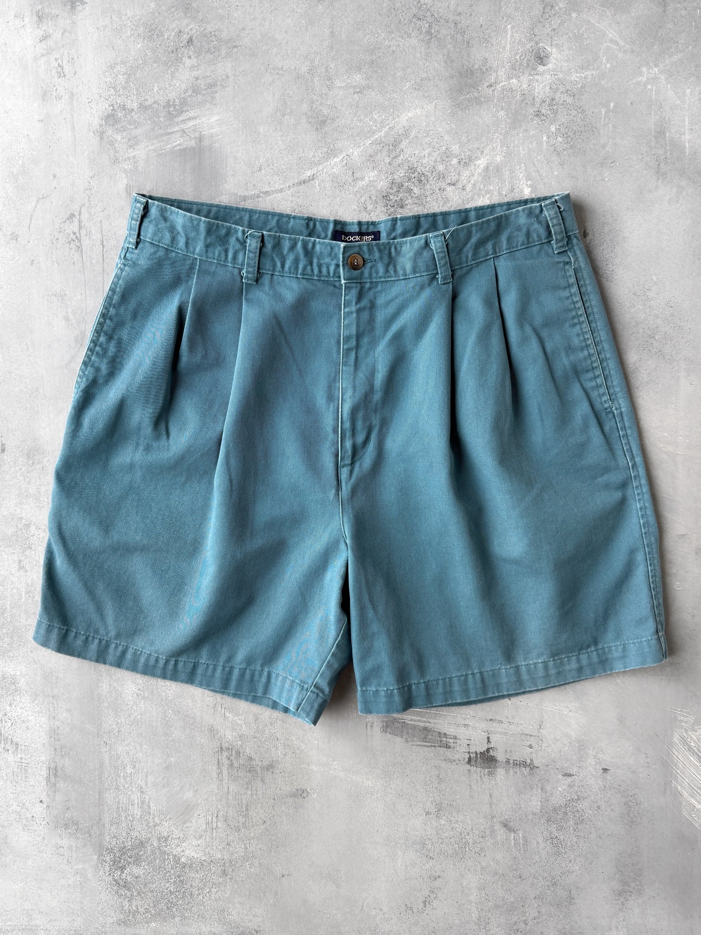 Teal Pleated Shorts 90's - Size 36