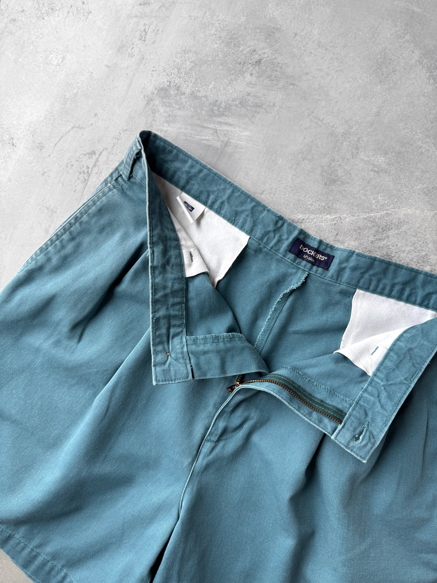 Teal Pleated Shorts 90's - Size 36